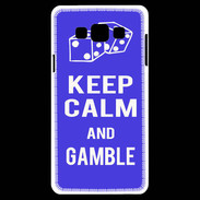 Coque Samsung A7 Keep Calm Gamble Bleu
