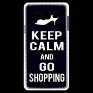 Coque Samsung A7 Keep Calm Go Shopping Noir