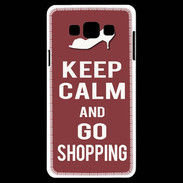 Coque Samsung A7 Keep Calm Go Shopping Brique
