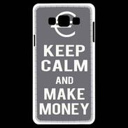 Coque Samsung A7 Keep Calm Make money Gris