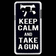 Coque Samsung A7 Keep Calm Take a gun Noir