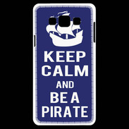Coque Samsung A7 Keep Calm Be a Pirate Bleu