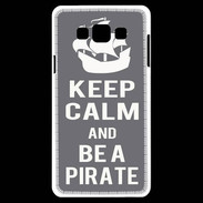 Coque Samsung A7 Keep Calm Be a Pirate Gris