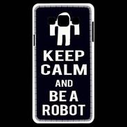 Coque Samsung A7 Keep Calm Be a Robot Noir