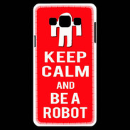 Coque Samsung A7 Keep Calm Be a Robot Rouge