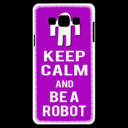 Coque Samsung A7 Keep Calm Be a Robot Violet