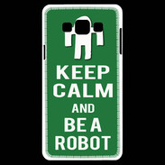 Coque Samsung A7 Keep Calm Be a Robot Vert