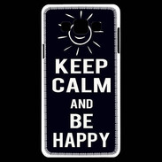 Coque Samsung A7 Keep Calm Be Happy Noir