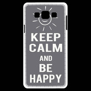 Coque Samsung A7 Keep Calm Be Happy Gris