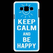 Coque Samsung A7 Keep Calm Be Happy Cyan