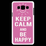 Coque Samsung A7 Keep Calm Be Happy Rose