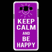 Coque Samsung A7 Keep Calm Be Happy Violet