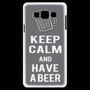 Coque Samsung A7 Keep Calm Have a beer Gris