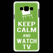 Coque Samsung A7 Keep Calm Watch TV Vert