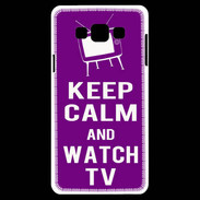 Coque Samsung A7 Keep Calm Watch TV Violet