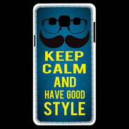 Coque Samsung A7 Keep Calm and Have a good Style Bleu
