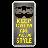 Coque Samsung A7 Keep Calm and Have a good Style Gris