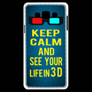Coque Samsung A7 Keep Calm and See your life 3D Bleu
