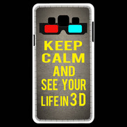Coque Samsung A7 Keep Calm and See your life 3D Gris
