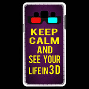 Coque Samsung A7 Keep Calm and See your life 3D Violet