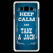 Coque Samsung A7 Keep Calm and Take Jack Bleu