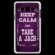 Coque Samsung A7 Keep Calm and Take Jack Violet