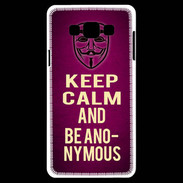 Coque Samsung A7 Keep Calm and Be Anonymous Rose