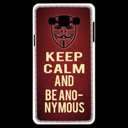 Coque Samsung A7 Keep Calm and Be Anonymous Rouge