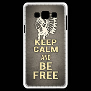 Coque Samsung A7 Keep Calm and Be Free Gris