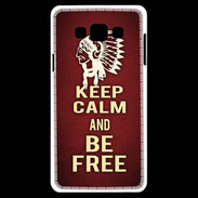 Coque Samsung A7 Keep Calm and Be Free Rouge