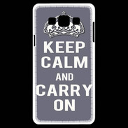 Coque Samsung A7 Keep Calm and Carry on Gris