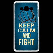 Coque Samsung A7 Keep Calm and Fight Bleu