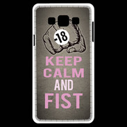 Coque Samsung A7 Keep Calm and Fist Gris