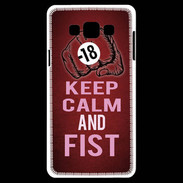 Coque Samsung A7 Keep Calm and Fist Rouge