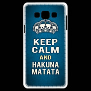 Coque Samsung A7 Keep Calm and Hakuna Matata Bleu