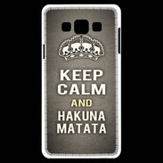 Coque Samsung A7 Keep Calm and Hakuna Matata Gris