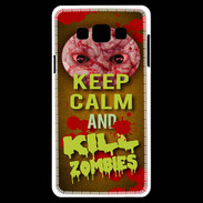 Coque Samsung A7 Keep Calm and Kill Zombies Orange