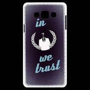 Coque Samsung A7 In anonymous We trust bleu ZG