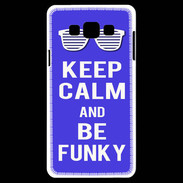 Coque Samsung A7 Keep Calm Funky Bleu