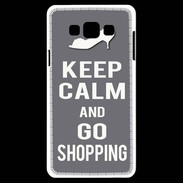 Coque Samsung A7 Keep Calm Go Shopping Gris
