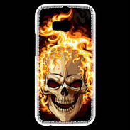 Coque HTC One M8s Tête de mort en flamme 5