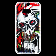 Coque HTC One M8s Tête de mort Graffiti couleur
