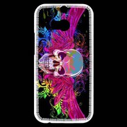 Coque HTC One M8s Tête de mort design et colorée