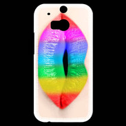 Coque HTC One M8s Bouche Arc en Ciel