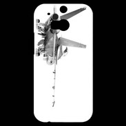 Coque HTC One M8s Avion de chasse F18 en noir et blanc
