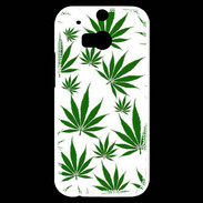 Coque HTC One M8s Feuille de cannabis sur fond blanc