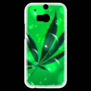 Coque HTC One M8s Cannabis Effet bulle verte