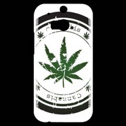 Coque HTC One M8s Grunge stamp with marijuana leaf