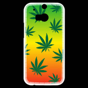 Coque HTC One M8s Fond Rasta Cannabis