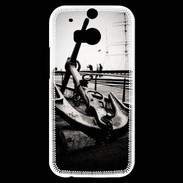 Coque HTC One M8s Ancre en noir et blanc